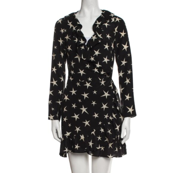 RÉALISATION PAR The Alexandra Star Struck Ruffle Stars Wrap Dress S - Picture 4 of 9